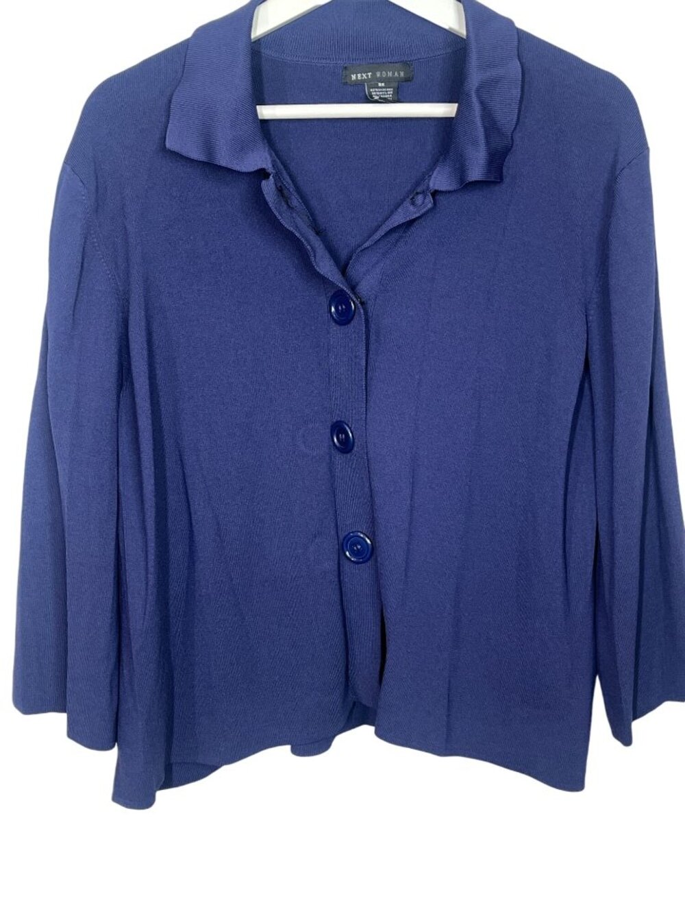 Next Woman Plus 3X Cardigan Jacket Navy Blue Button Front Workwear